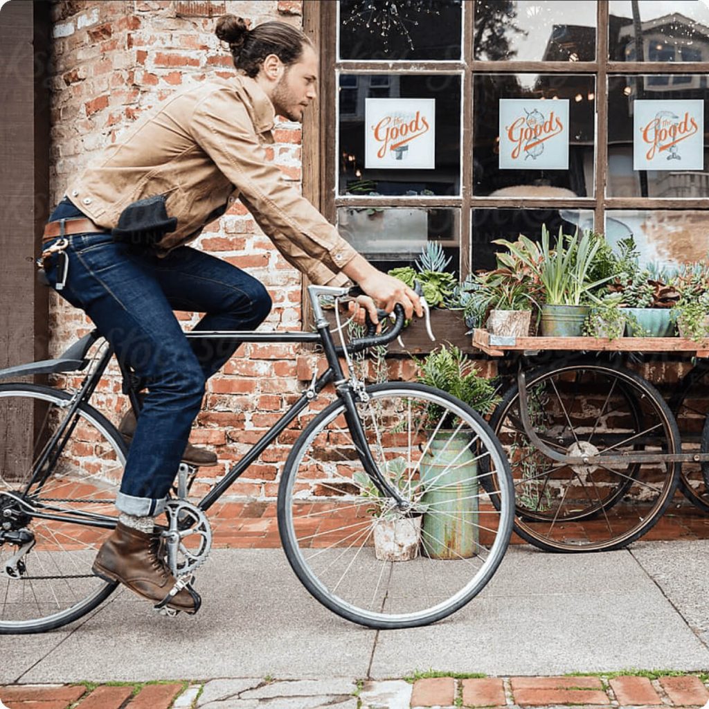 man riding bicycle