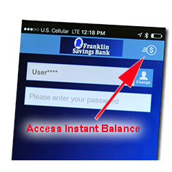 example screenshot of instant balance
